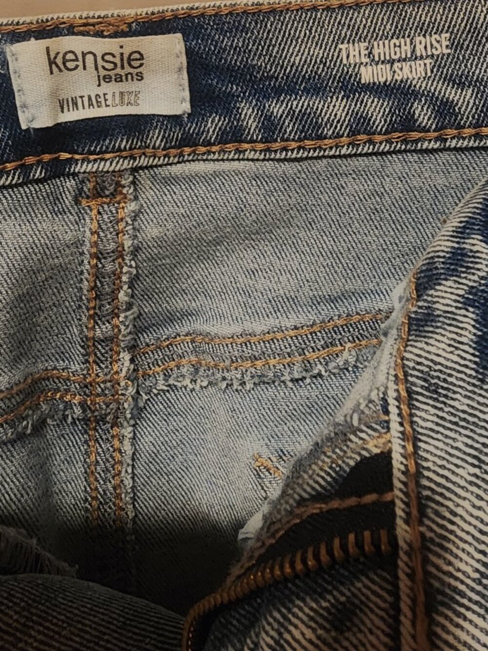 Kensie Vintage Luxe Denim Skirt - Picture 2 of 4